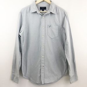 American Eagle Blue Long Sleeve Button Up